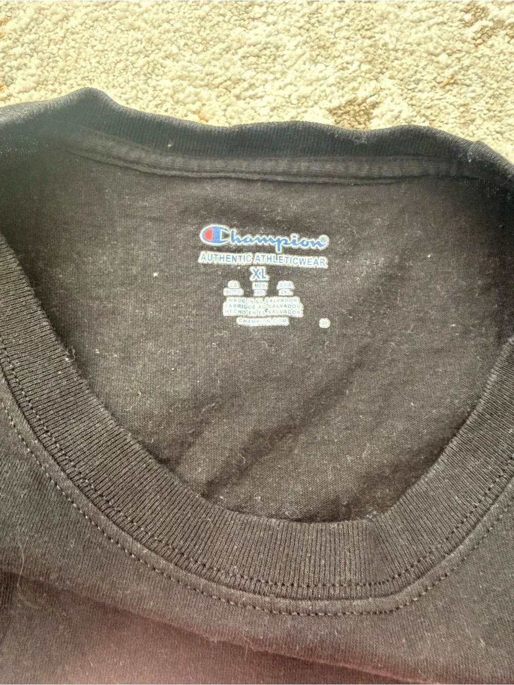 Champion Black Tee with Red Graphic Logo - Picture 2 of 2
